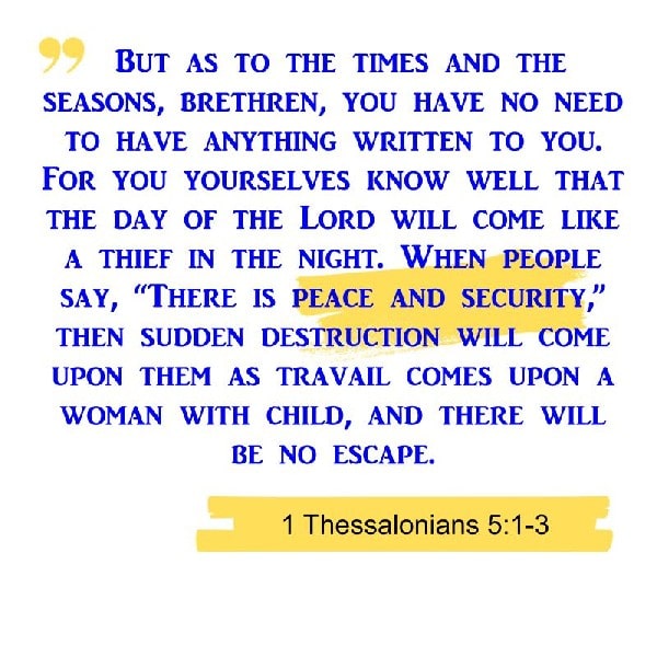 1 Thessalonians 5:1-3