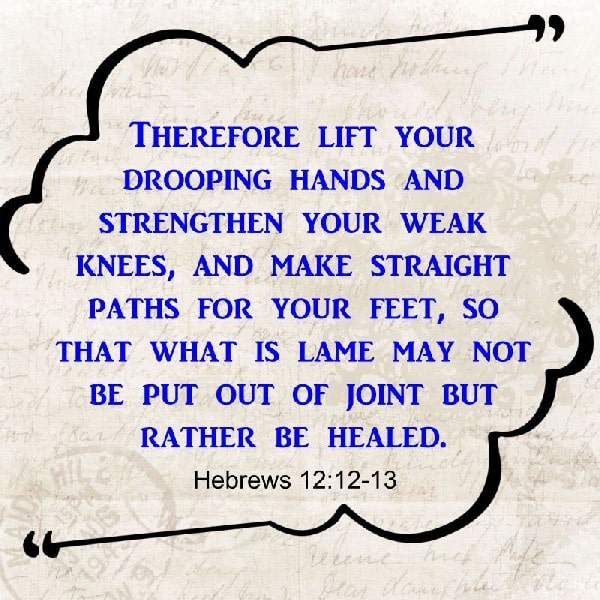 Hebrews 12:12-13